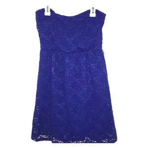 Strapless lightweight Blue Lace Dress